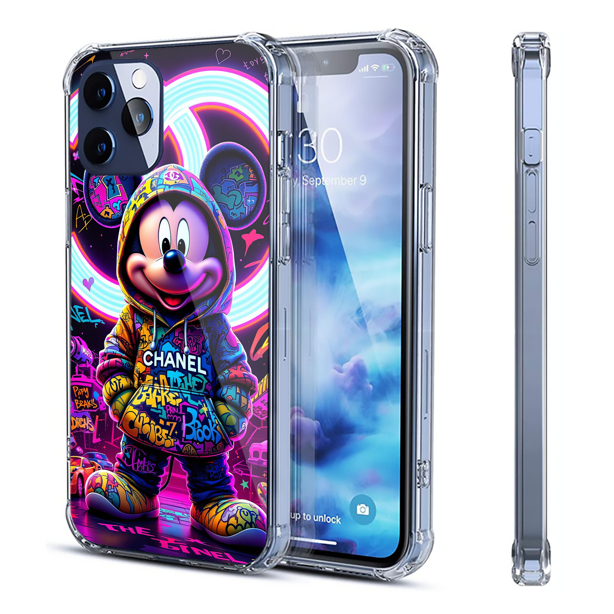 （画像用） ミッキーマウス Mickey Mouse 【iPhone 12シリーズ対応】透明スマホケース（クリアソフトケース）